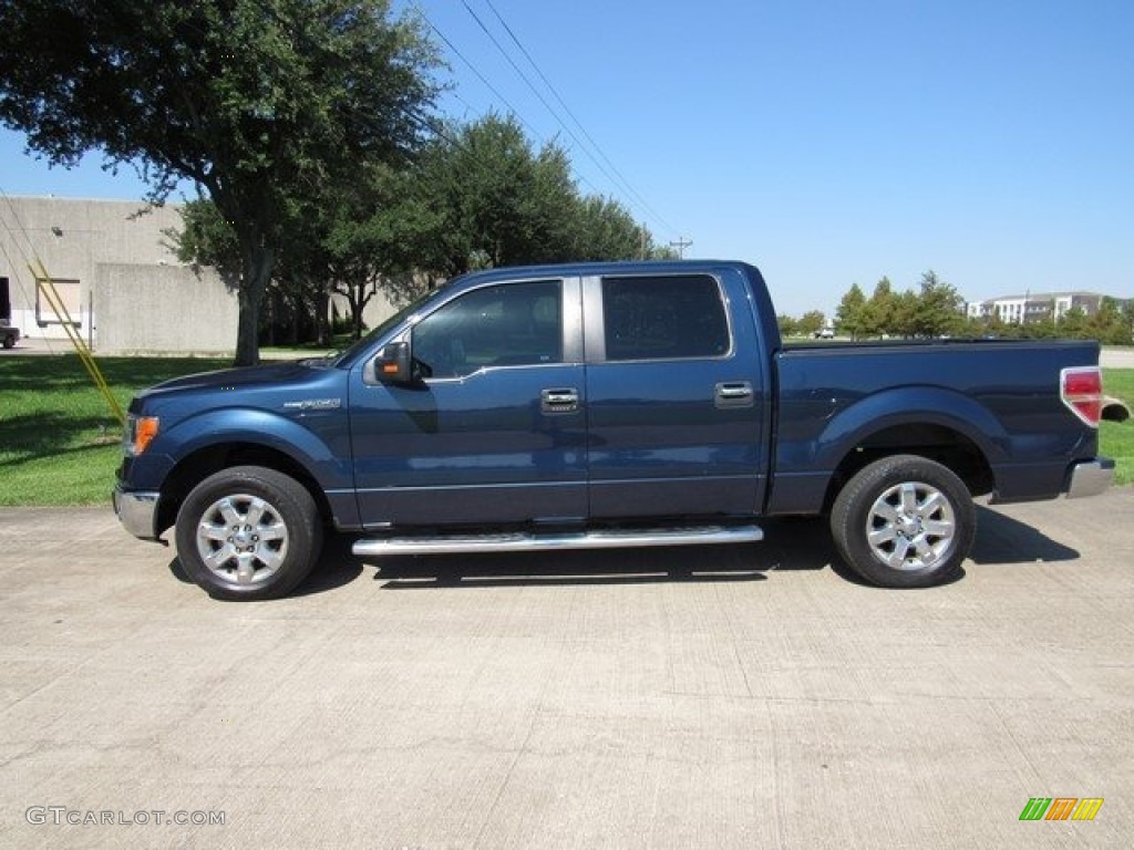 2013 F150 XLT SuperCrew - Blue Jeans Metallic / Adobe photo #12