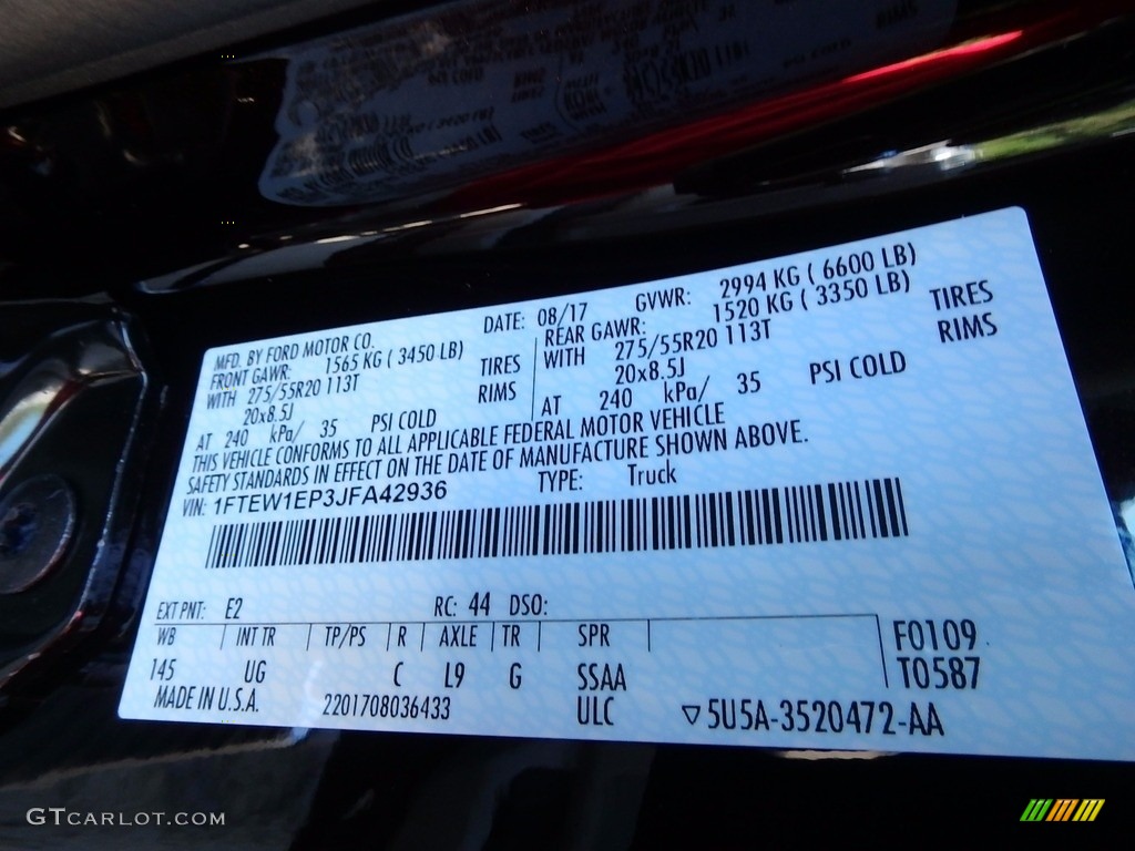 2018 F150 Color Code E2 for Magma Red Photo #122678466