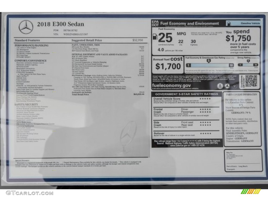 2018 E 300 Sedan - Lunar Blue Metallic / Macchiato Beige/Black photo #11