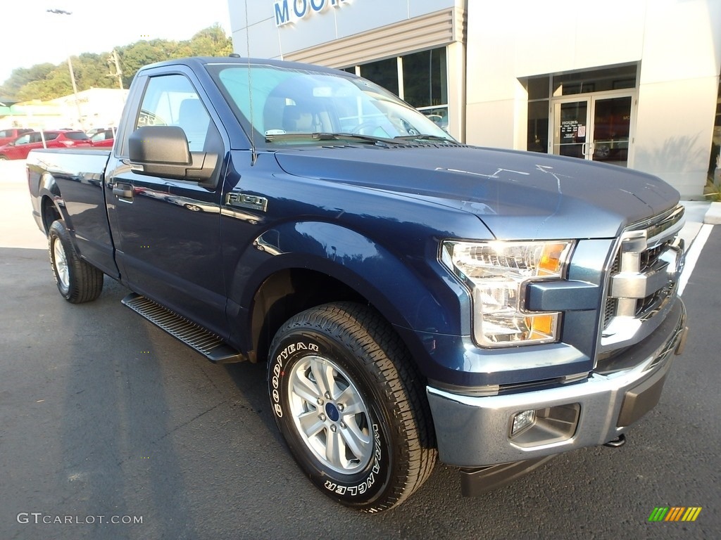 2017 F150 XLT Regular Cab 4x4 - Blue Jeans / Earth Gray photo #8