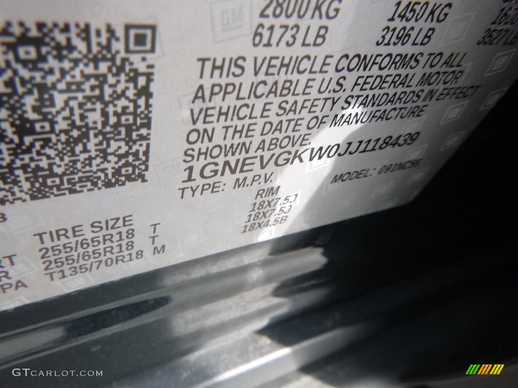 2018 Traverse LT AWD - Graphite Metallic / Jet Black photo #17