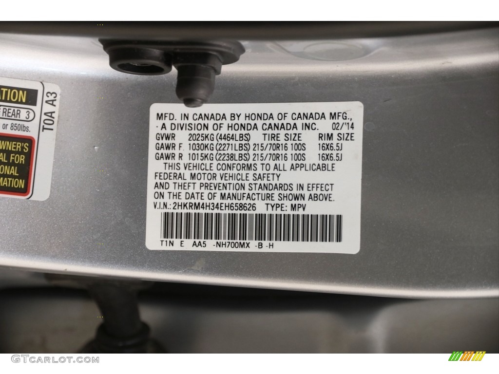 2014 CR-V LX AWD - Alabaster Silver Metallic / Gray photo #17
