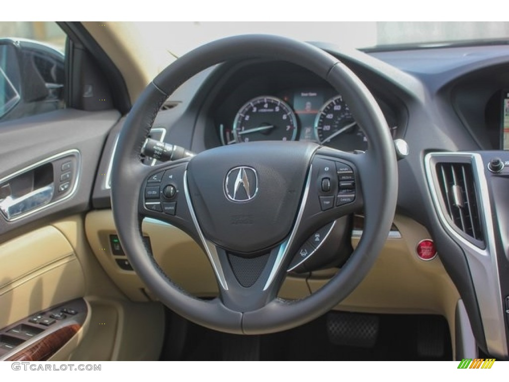 2018 Acura TLX V6 SH-AWD Technology Sedan Parchment Steering Wheel Photo #122703807