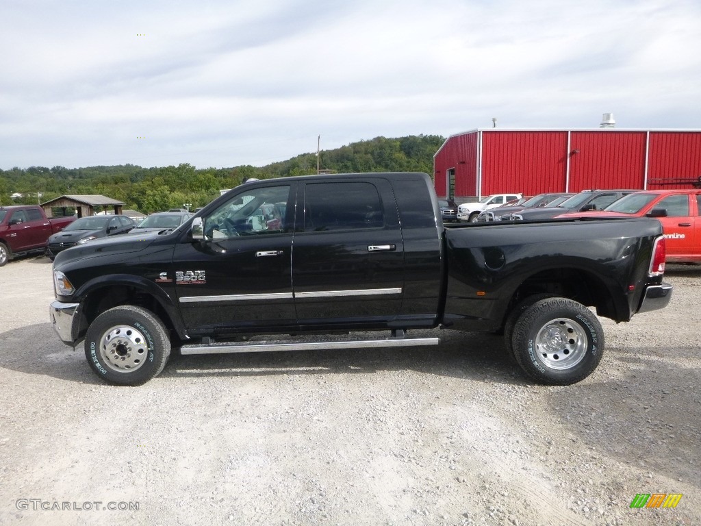 2018 3500 Laramie Mega Cab 4x4 Dual Rear Wheel - Brilliant Black Crystal Pearl / Black photo #2