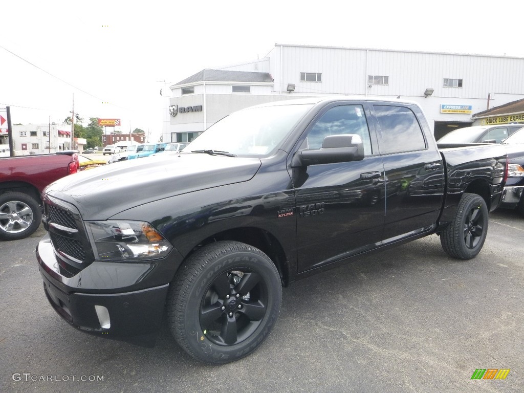 2018 1500 Big Horn Crew Cab 4x4 - Brilliant Black Crystal Pearl / Black/Diesel Gray photo #1