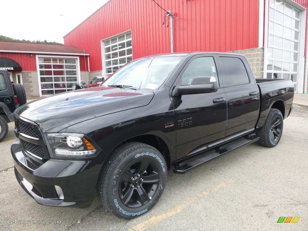 Brilliant Black Crystal Pearl 2018 Ram 1500 Night Crew Cab 4x4 Exterior Photo #122705421