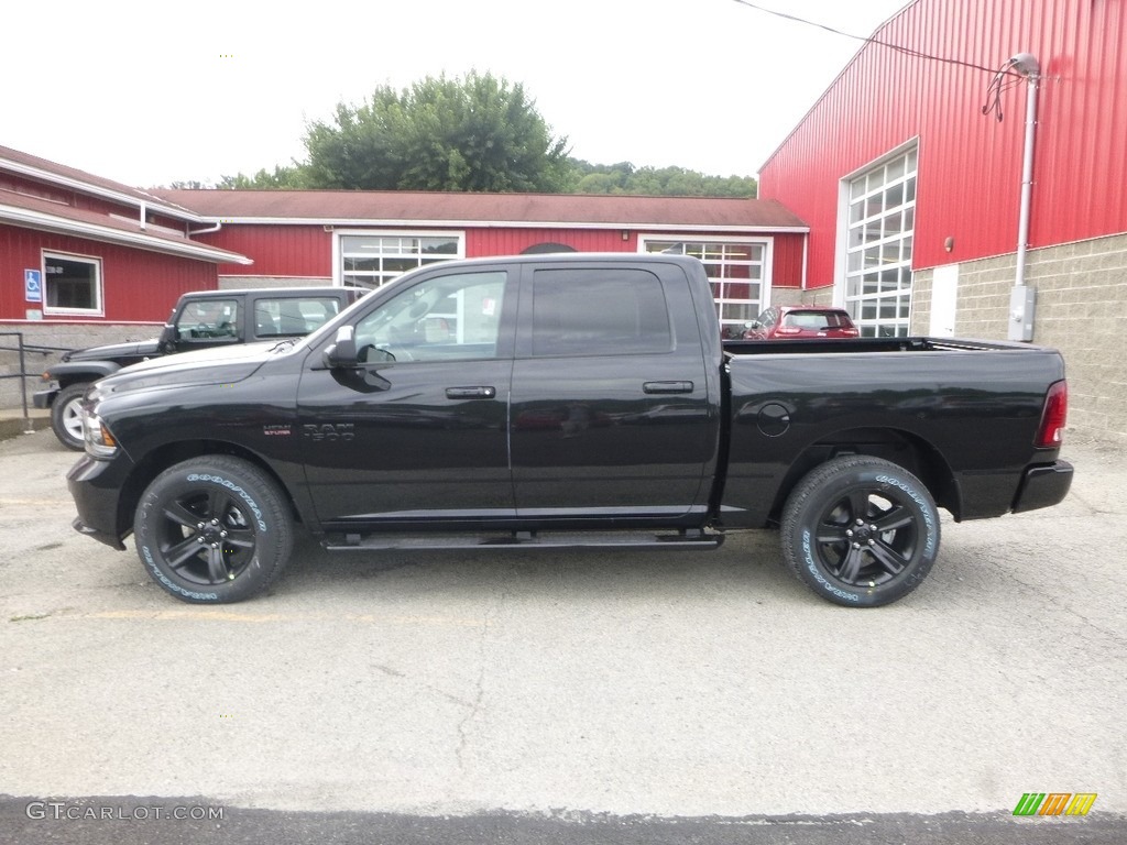 Brilliant Black Crystal Pearl 2018 Ram 1500 Night Crew Cab 4x4 Exterior Photo #122705450