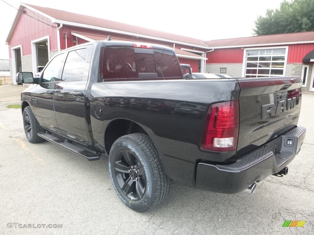 2018 1500 Night Crew Cab 4x4 - Brilliant Black Crystal Pearl / Black photo #3