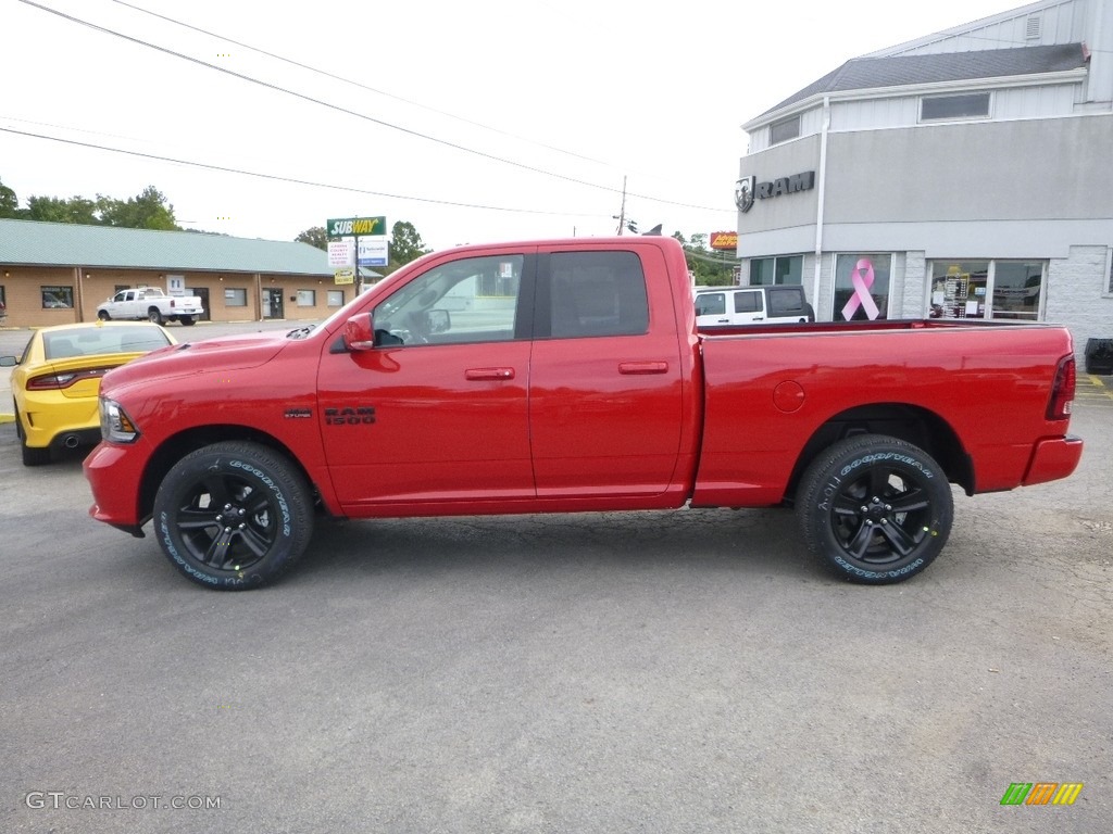 Flame Red 2018 Ram 1500 Sport Quad Cab 4x4 Exterior Photo #122707089
