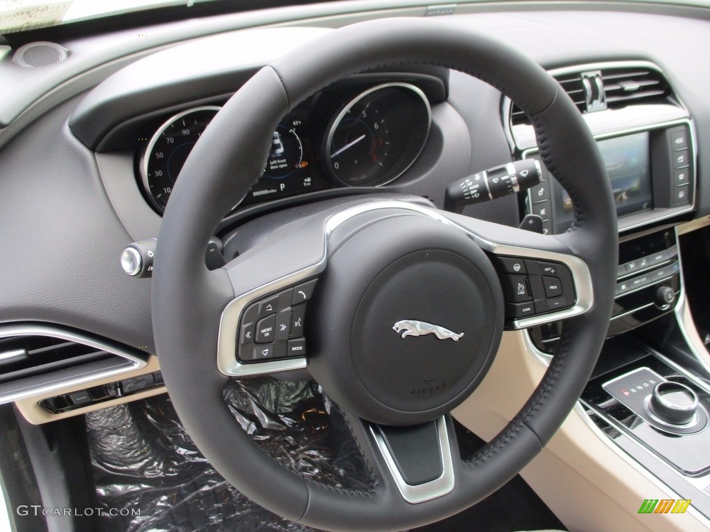 2018 Jaguar XE 25t Prestige AWD Light Oyster Steering Wheel Photo #122707682