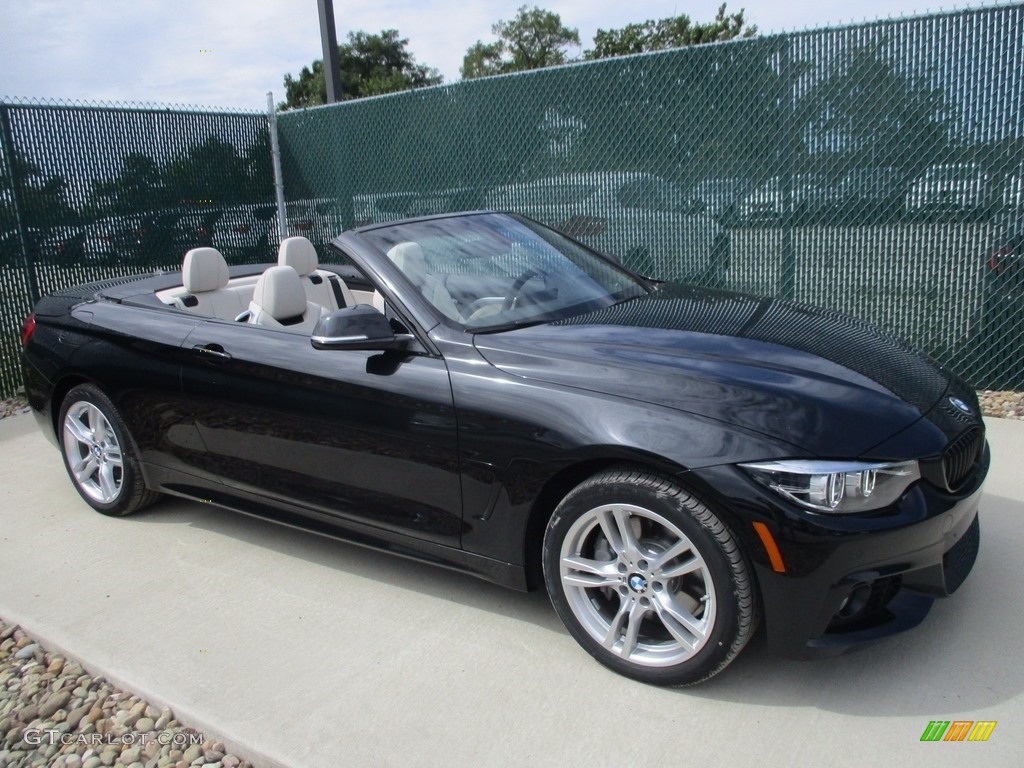 2018 4 Series 440i xDrive Convertible - Black Sapphire Metallic / Ivory White photo #1