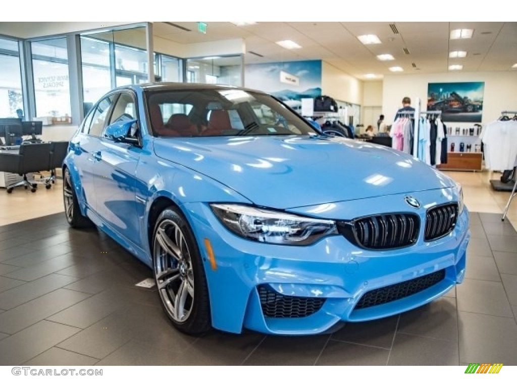 2018 M3 Sedan - Yas Marina Blue Metallic / Sakhir Orange/Black photo #12