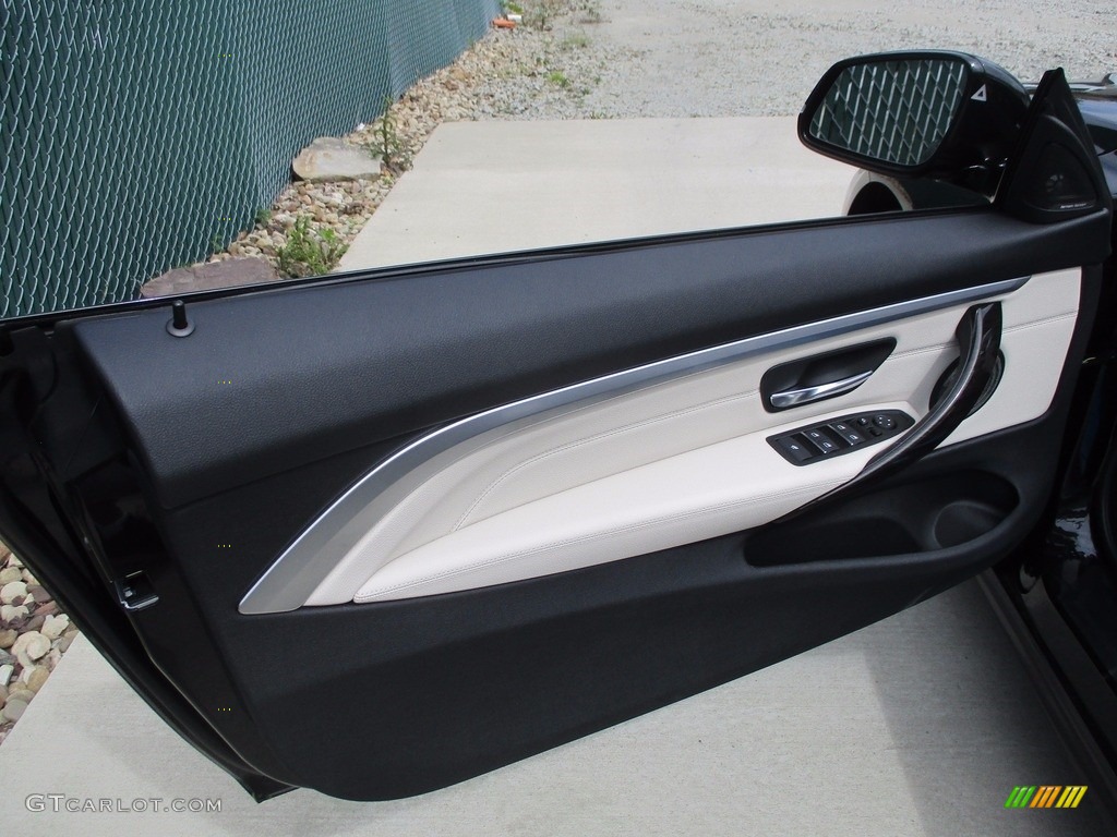 2018 BMW 4 Series 440i xDrive Convertible Ivory White Door Panel Photo #122708696