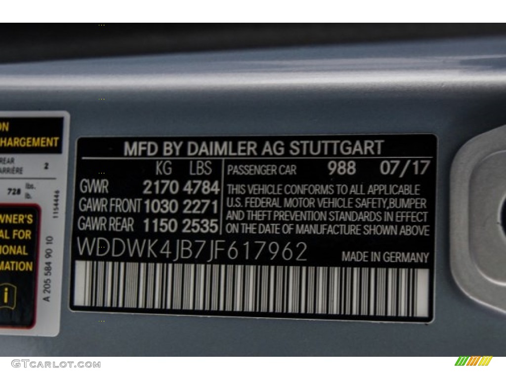 2018 C Color Code 988 for Diamond Silver Metallic Photo #122725856