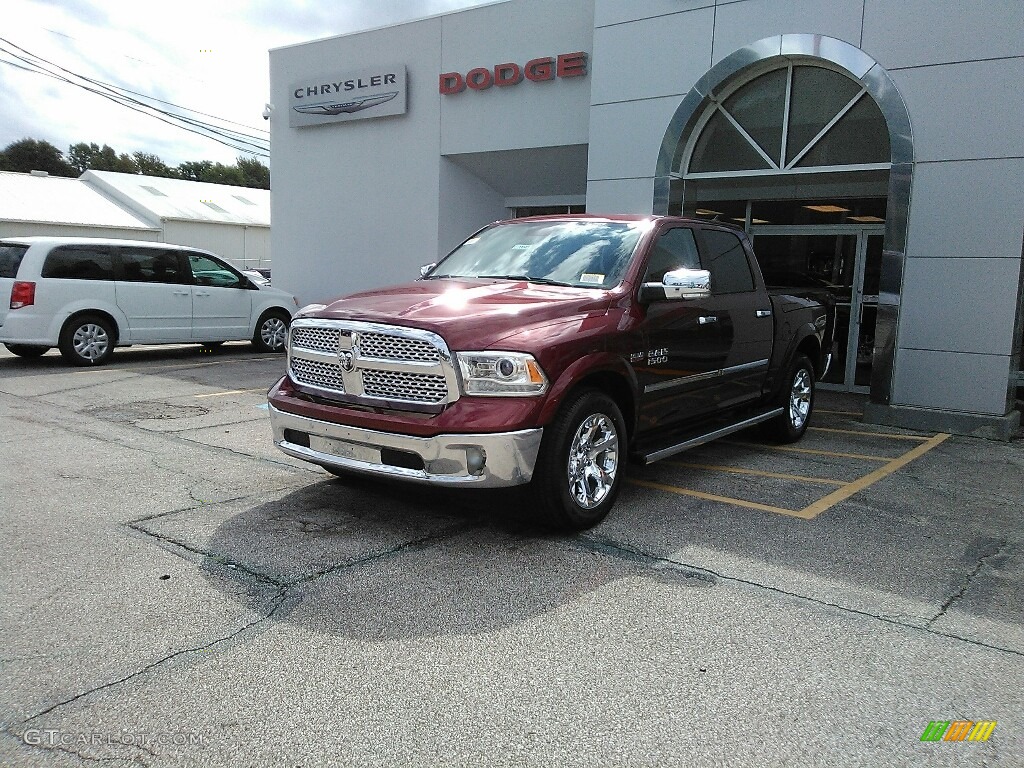 2018 1500 Laramie Crew Cab 4x4 - Delmonico Red Pearl / Canyon Brown/Light Frost Beige photo #1