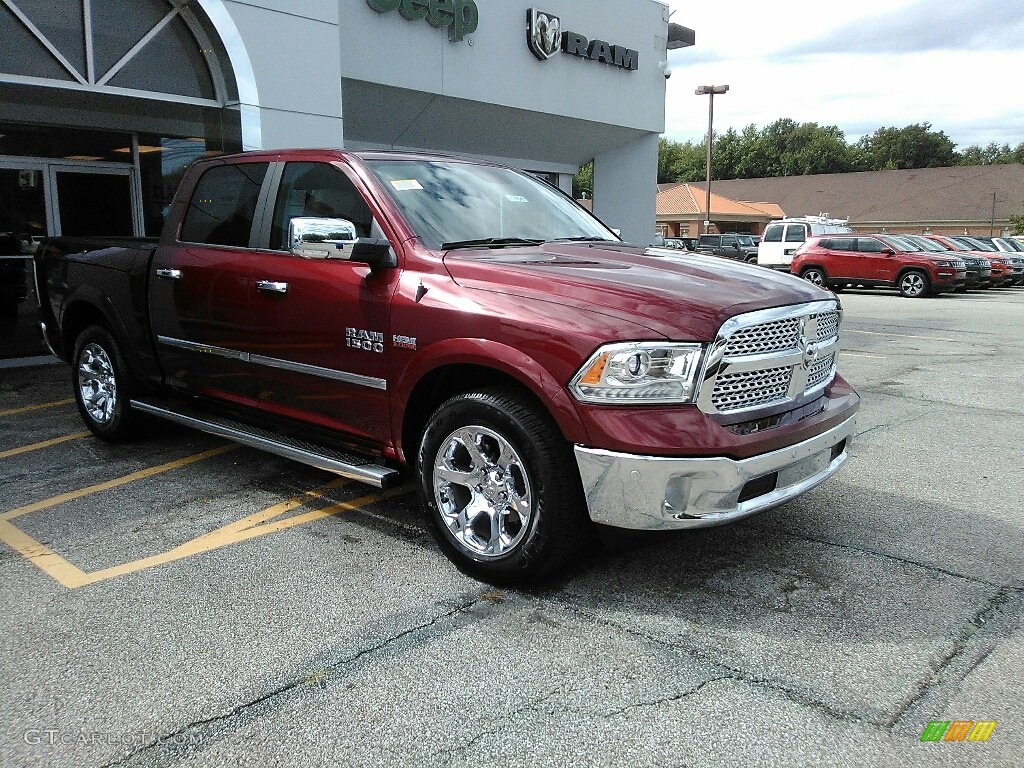 2018 1500 Laramie Crew Cab 4x4 - Delmonico Red Pearl / Canyon Brown/Light Frost Beige photo #4