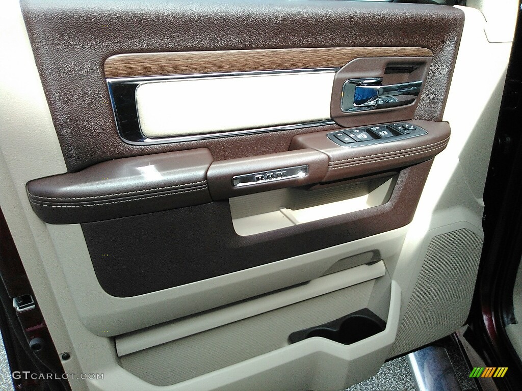 2018 1500 Laramie Crew Cab 4x4 - Delmonico Red Pearl / Canyon Brown/Light Frost Beige photo #8