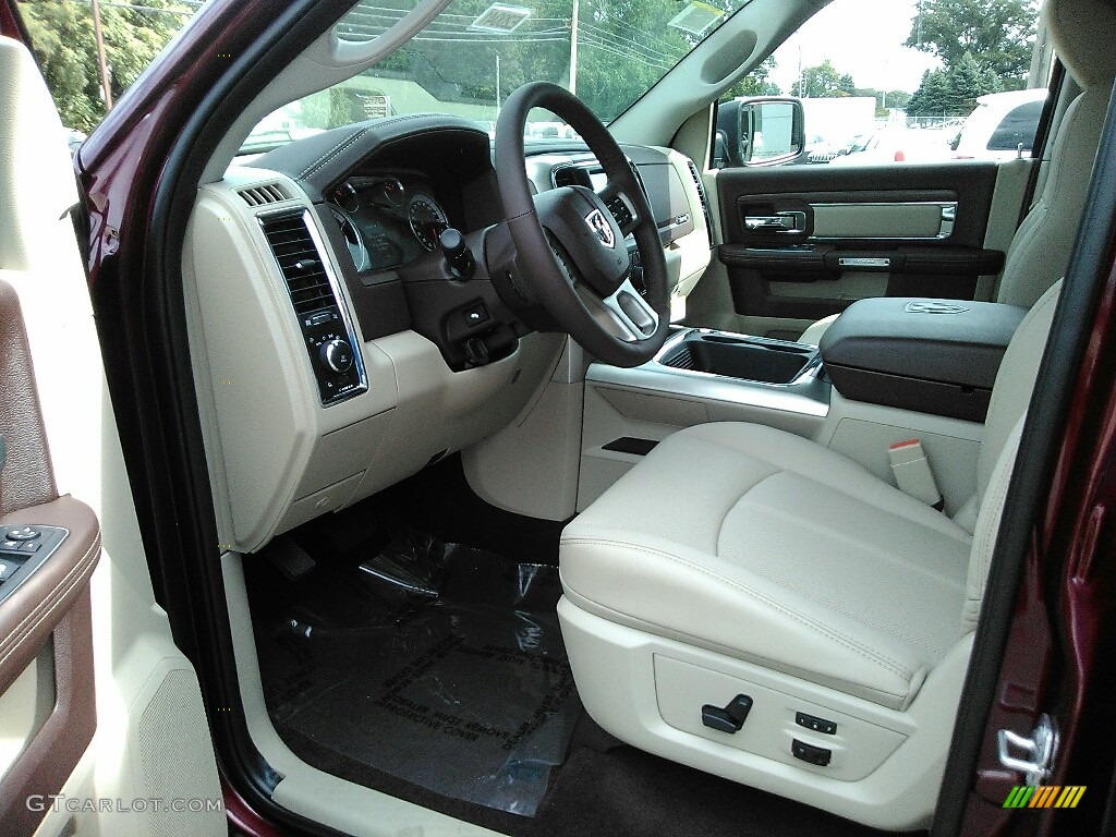 2018 1500 Laramie Crew Cab 4x4 - Delmonico Red Pearl / Canyon Brown/Light Frost Beige photo #9