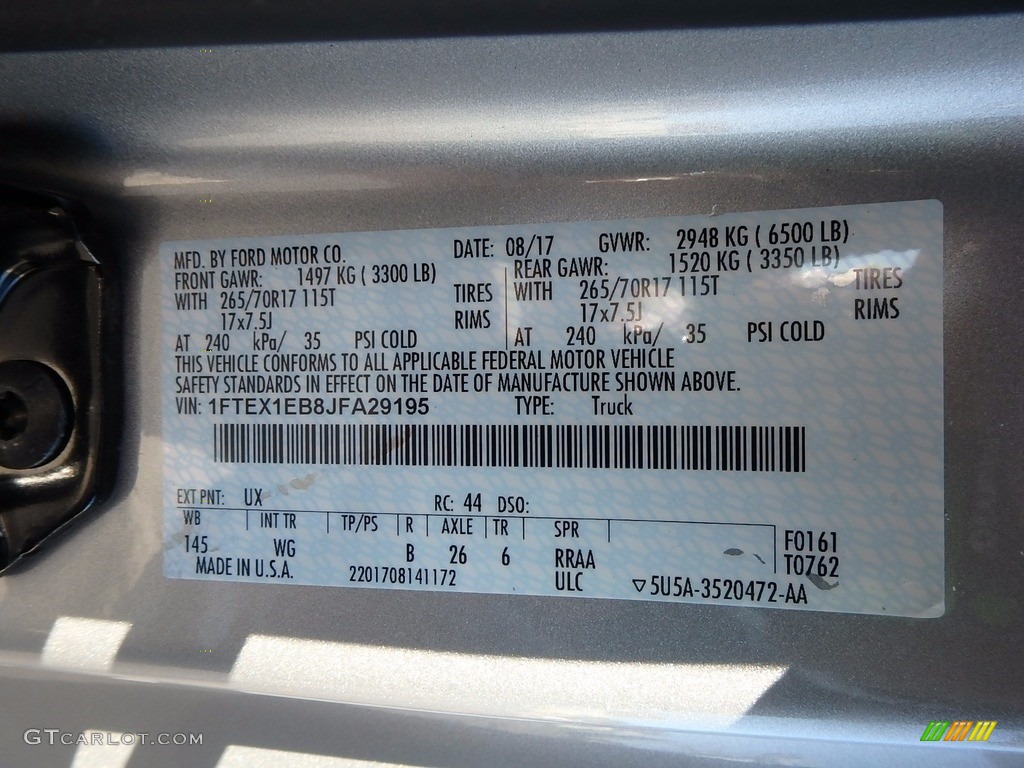 2018 F150 XLT SuperCab 4x4 - Ingot Silver / Earth Gray photo #13