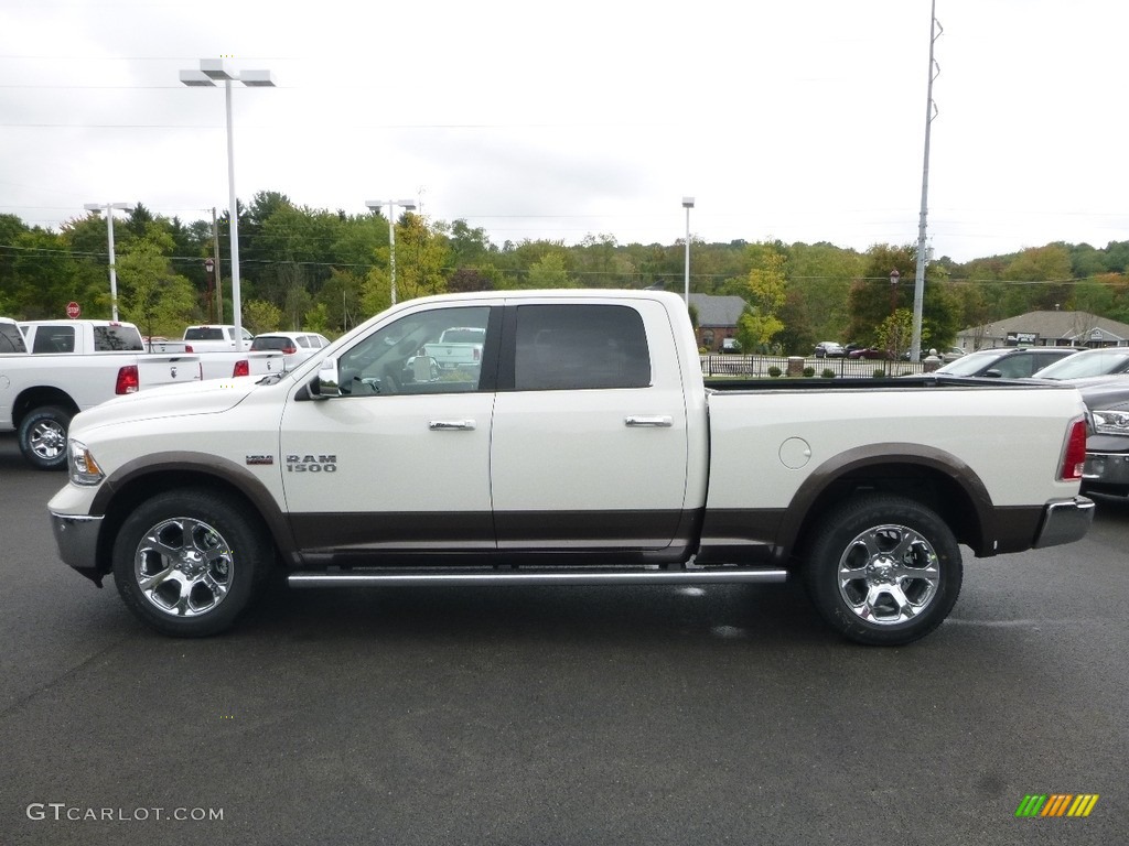 2018 1500 Laramie Crew Cab 4x4 - Pearl White / Canyon Brown/Light Frost Beige photo #2