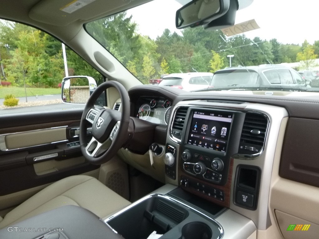 2018 1500 Laramie Crew Cab 4x4 - Pearl White / Canyon Brown/Light Frost Beige photo #11