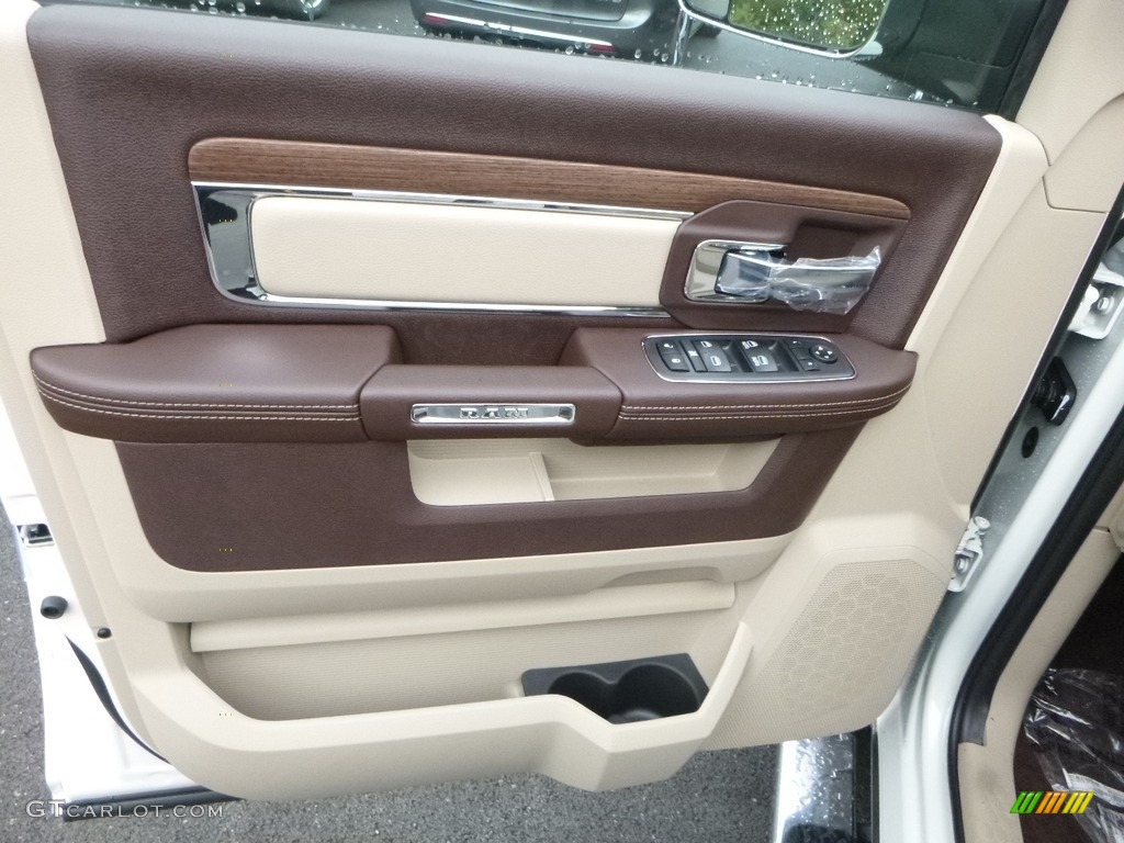 2018 Ram 1500 Laramie Crew Cab 4x4 Canyon Brown/Light Frost Beige Door Panel Photo #122744975