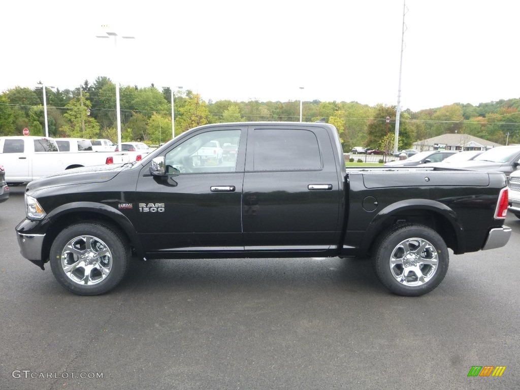 2018 1500 Laramie Crew Cab 4x4 - Brilliant Black Crystal Pearl / Black photo #2