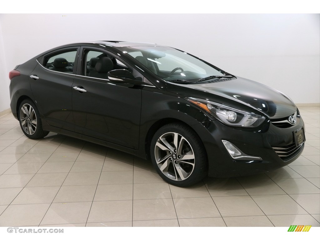 2014 Elantra Limited Sedan - Black / Gray photo #1