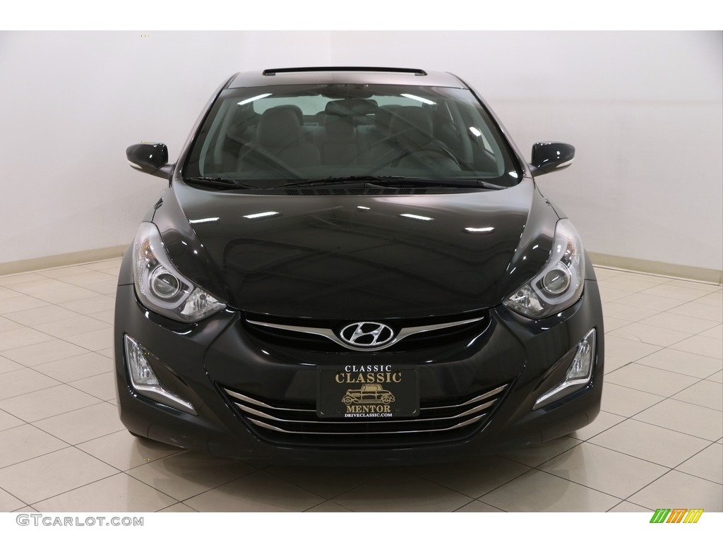 2014 Elantra Limited Sedan - Black / Gray photo #2