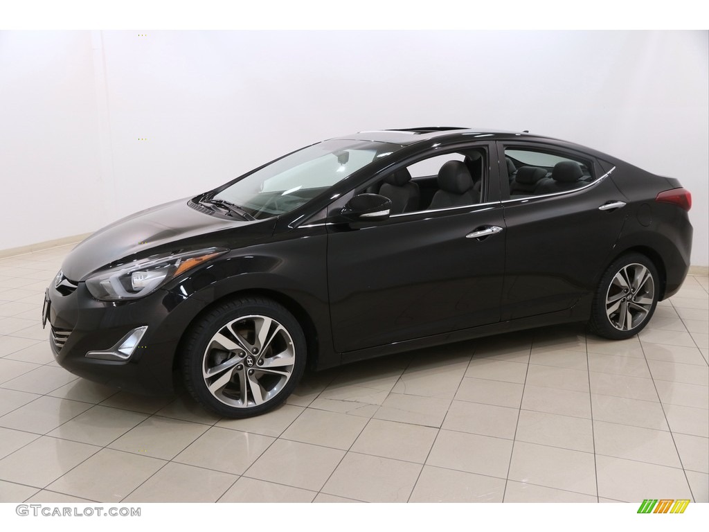 2014 Elantra Limited Sedan - Black / Gray photo #3