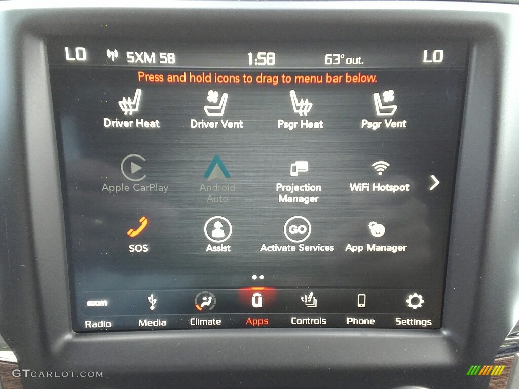 2018 Ram 2500 Laramie Mega Cab 4x4 Controls Photo #122756513
