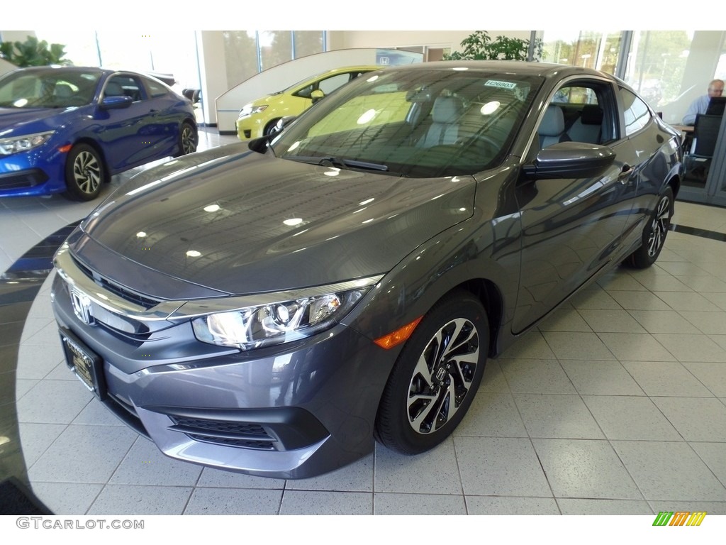 2017 Civic LX Coupe - Modern Steel Metallic / Black/Gray photo #1