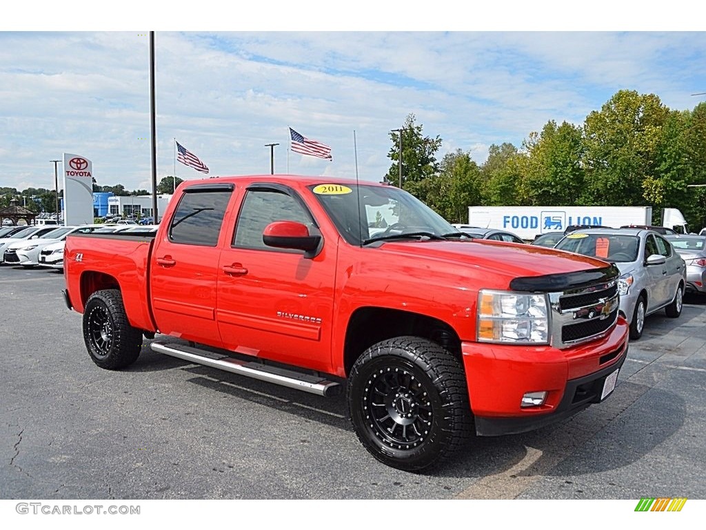 2011 Silverado 1500 LTZ Crew Cab 4x4 - Victory Red / Light Titanium/Dark Titanium photo #1