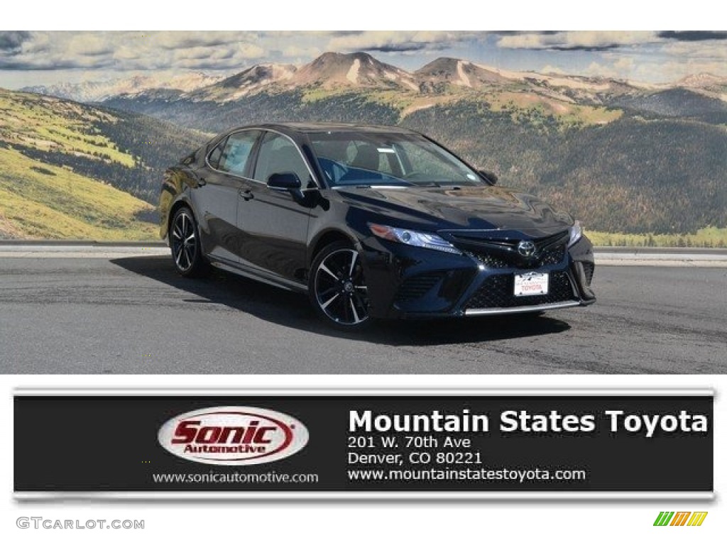 2018 Camry XSE V6 - Midnight Black Metallic / Black photo #1