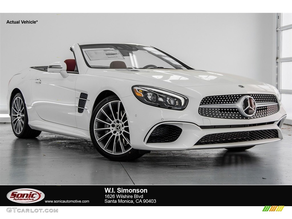 2018 SL 550 Roadster - Polar White / Bengal Red/Black photo #1