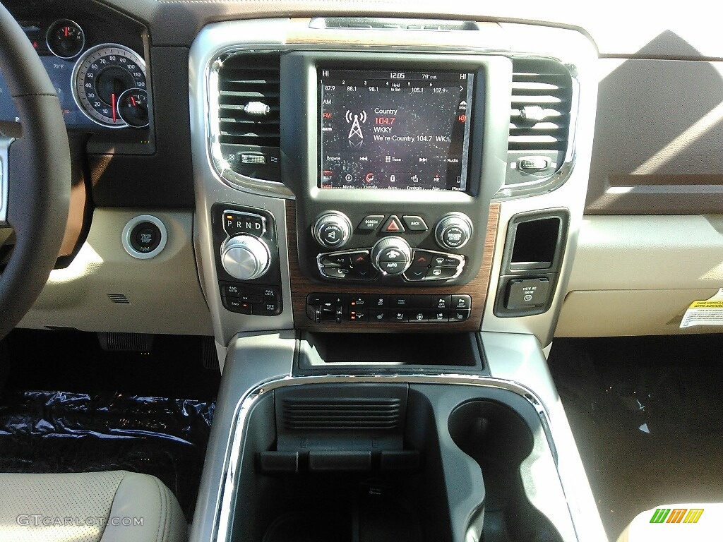 2018 1500 Laramie Crew Cab 4x4 - Brilliant Black Crystal Pearl / Canyon Brown/Light Frost Beige photo #9