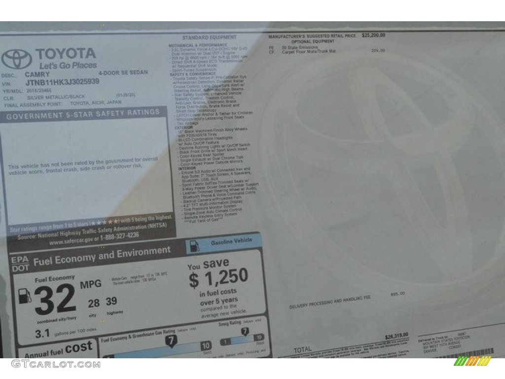 2018 Camry SE - Celestial Silver Metallic / Ash photo #10