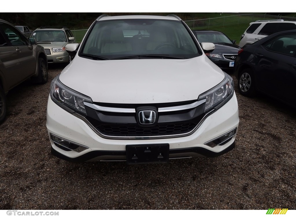 2015 CR-V Touring - White Diamond Pearl / Black photo #2