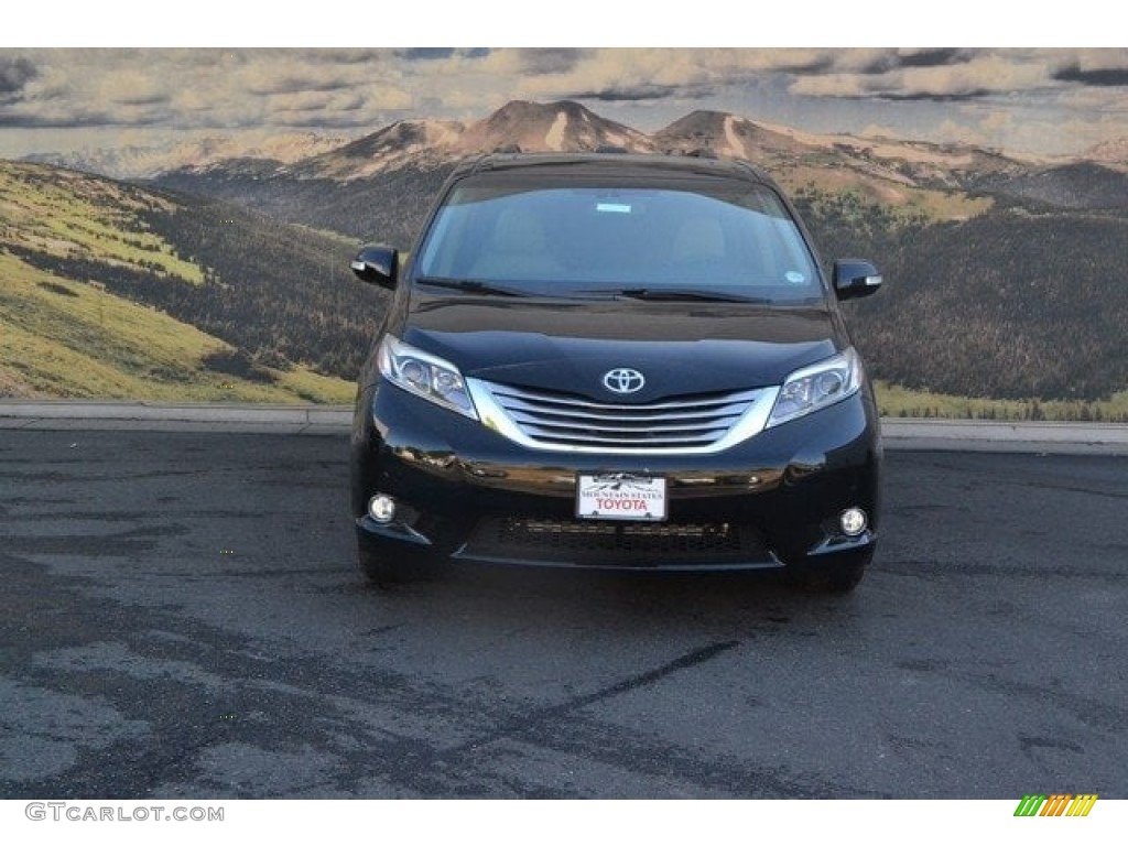 2017 Sienna Limited AWD - Midnight Black Metallic / Ash photo #2