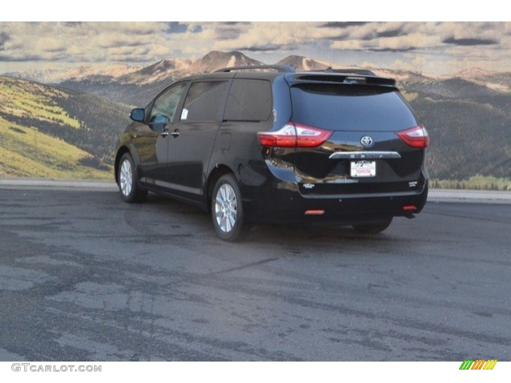 2017 Sienna Limited AWD - Midnight Black Metallic / Ash photo #3