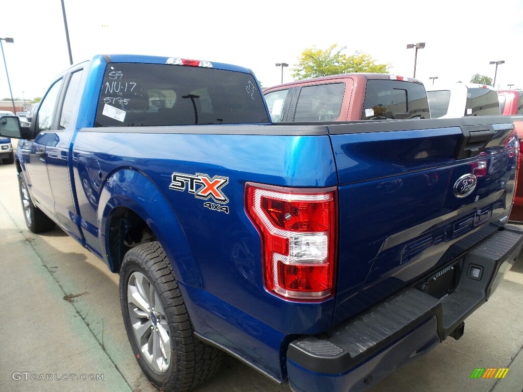 2018 F150 STX SuperCab 4x4 - Lightning Blue / Earth Gray photo #3