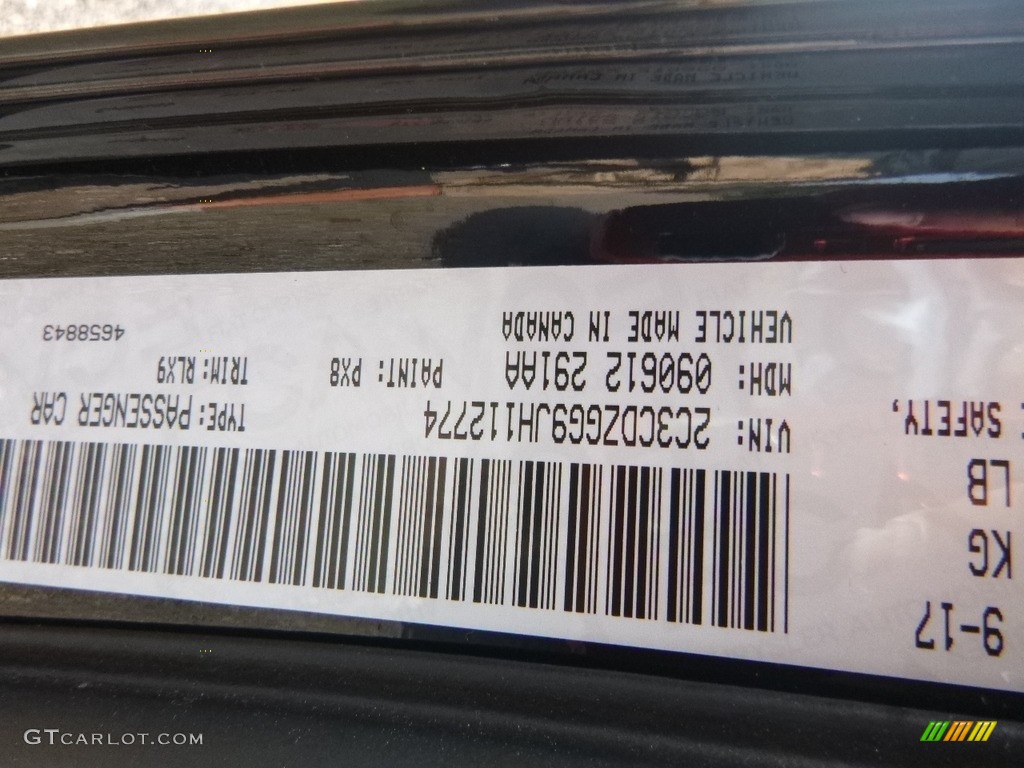 2018 Challenger Color Code PX8 for Pitch Black Photo #122812874