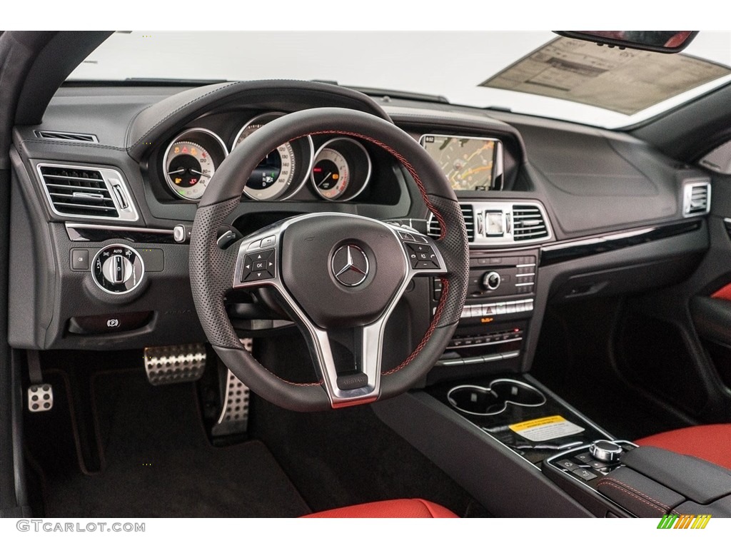 2017 Mercedes-Benz E 550 Cabriolet Anthracite/Berry Red Dashboard Photo #122816151