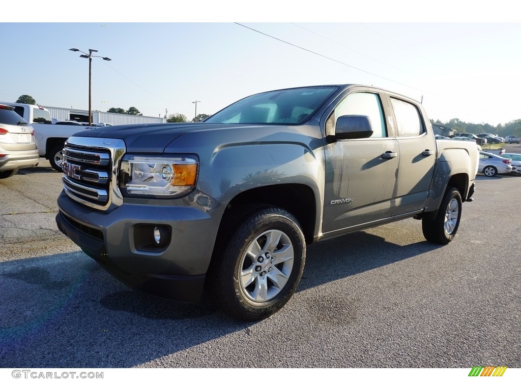 Satin Steel Metallic 2018 GMC Canyon SLE Crew Cab Exterior Photo #122817176