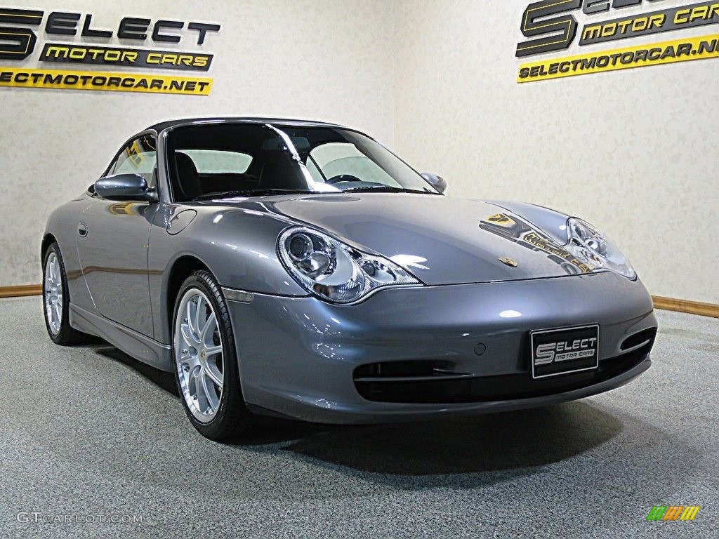 2002 911 Carrera 4 Cabriolet - Seal Grey Metallic / Black photo #3