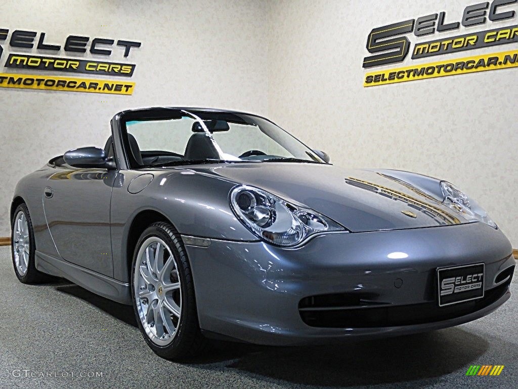 2002 911 Carrera 4 Cabriolet - Seal Grey Metallic / Black photo #6