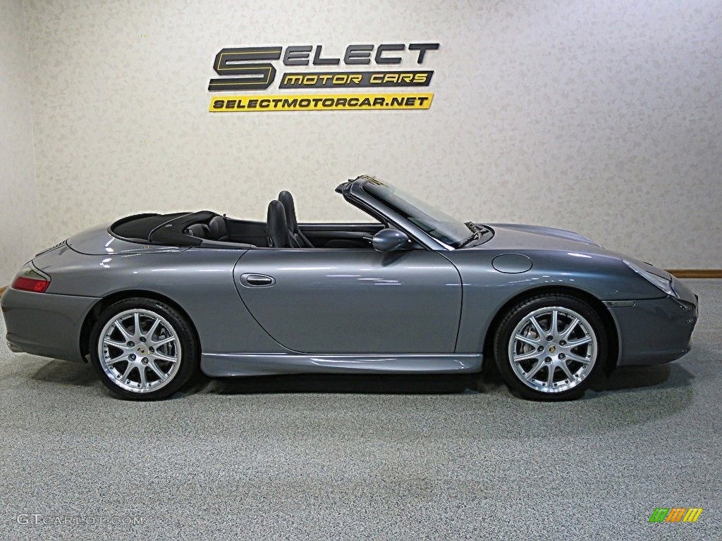 2002 911 Carrera 4 Cabriolet - Seal Grey Metallic / Black photo #7