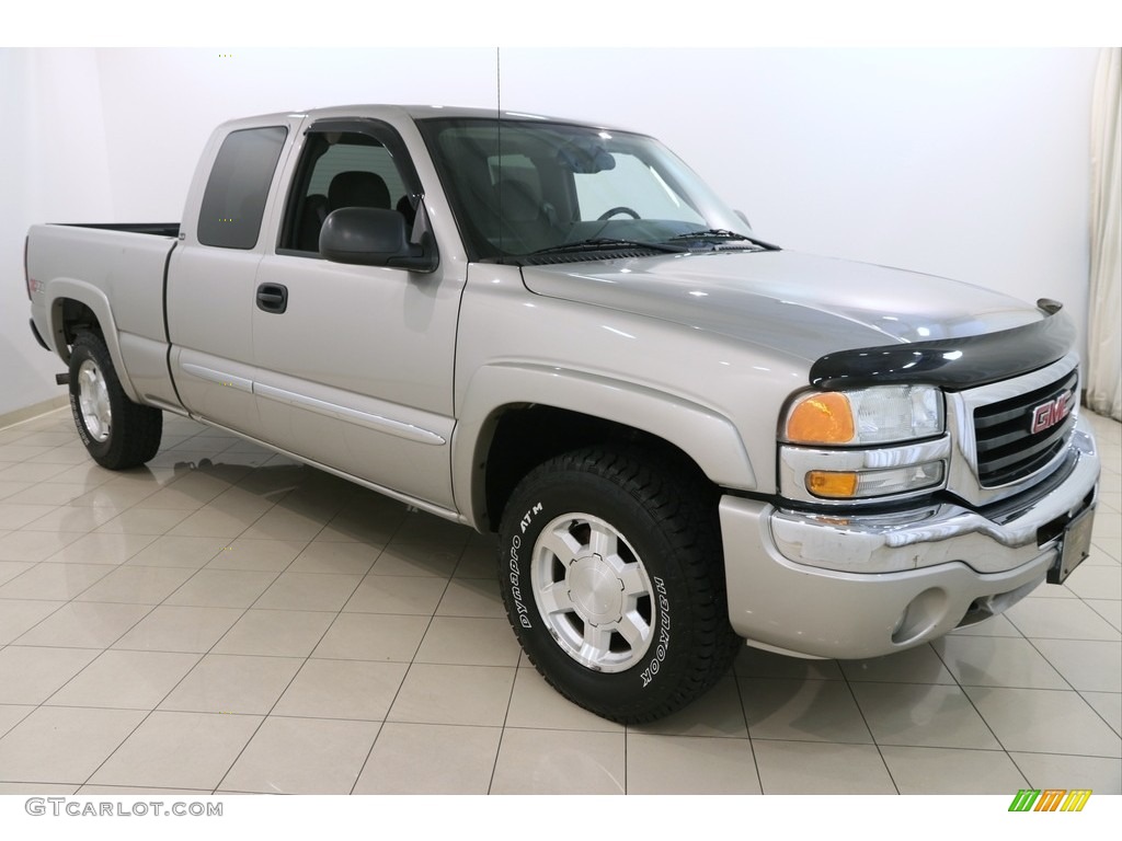 2004 Sierra 1500 SLE Extended Cab 4x4 - Silver Birch Metallic / Dark Pewter photo #1