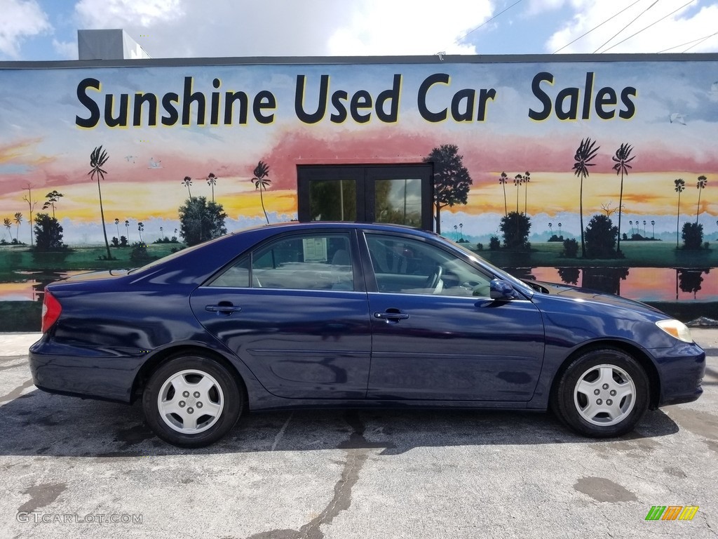 2002 Camry LE V6 - Catalina Blue Metallic / Stone photo #2