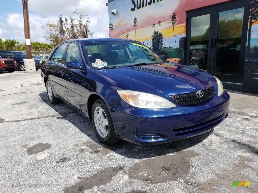 2002 Camry LE V6 - Catalina Blue Metallic / Stone photo #3